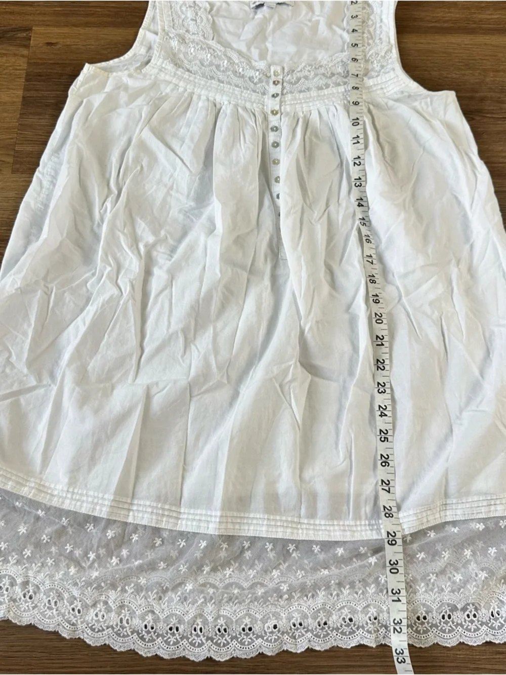 Eileen West Nightgown Small White 100% Cotton Floral Embroidery Night Shirt - Picture 10 of 11